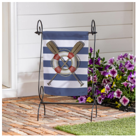 Oars & Canoe Front Back Suede Garden Flag