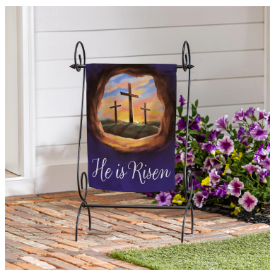 Empty Tomb Suede Garden Flag