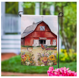 Petal & Plow Barn Suede Garden Flag