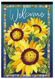Sunflower Garden Welcome Applique Garden Flag