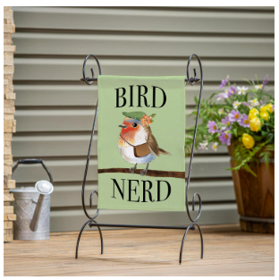 Cute Bird Nerd Burlap Garden Flag