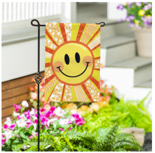 Sunny Smiles Burlap Garden Flag