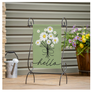 Hello Dainty Daisies Burlap Garden Flag