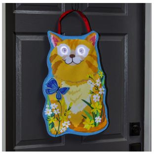 Winky Blinky Hello There Cat LED Door Decor