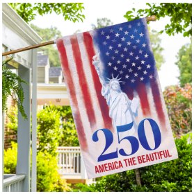 250th Anniversary America The Beautiful Moire House Flag