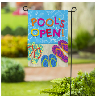 Pools Open Flip Flops Suede Garden Flag