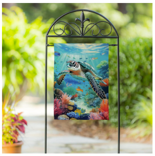 Aquatic Life Suede Garden Flag