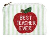 Apples Teacher Beaded Pouch