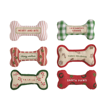 Embroidered Dog Bone Toy