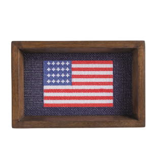 Flag Needlepoint Tray