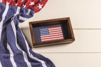 Flag Needlepoint Tray