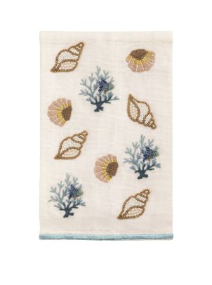 Tossed Shell Style Bead & Embroidery Towel