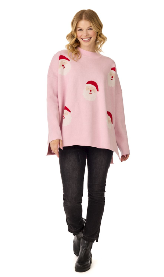 Pink Holiday Jacquard Sweater