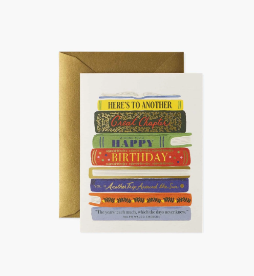 Book Stack Birthday Card