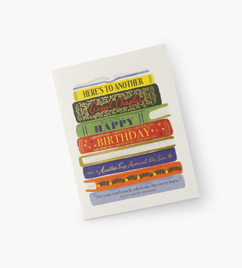 Book Stack Birthday Card