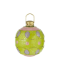 Oversized Painted Metal Ball Ornament with Pattern & Glitter, Green, Pink & Purple