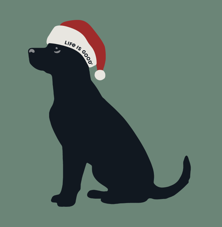 Kids Christmas Dog Long Sleeve Crusher Tee