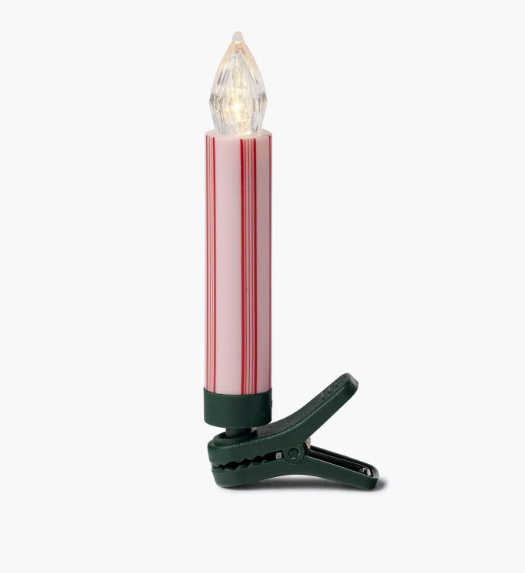 French Stripe Holiday Clip-On Candle Lights