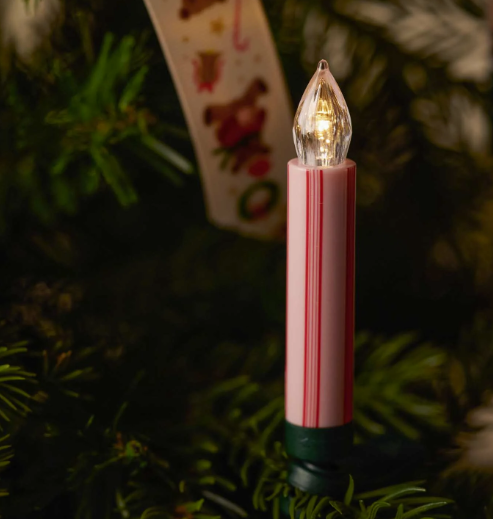 French Stripe Holiday Clip-On Candle Lights