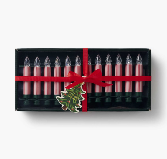 French Stripe Holiday Clip-On Candle Lights