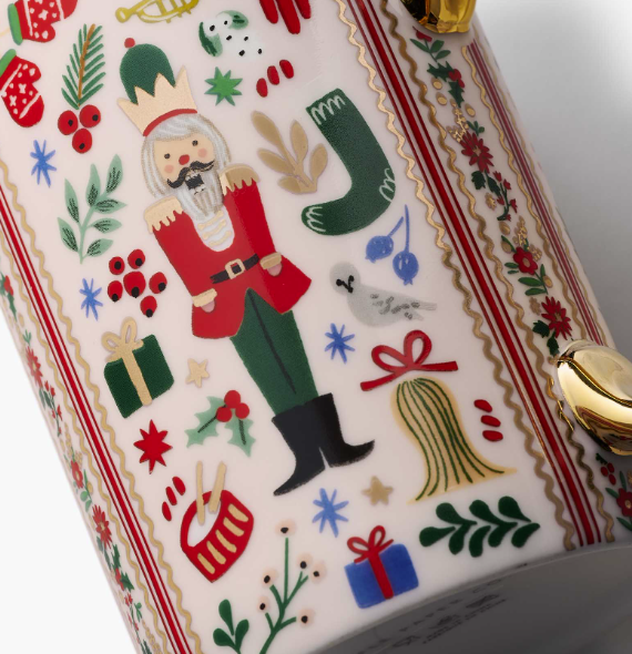 Holly Jolly Nutcracker Holiday Porcelain Mug Set