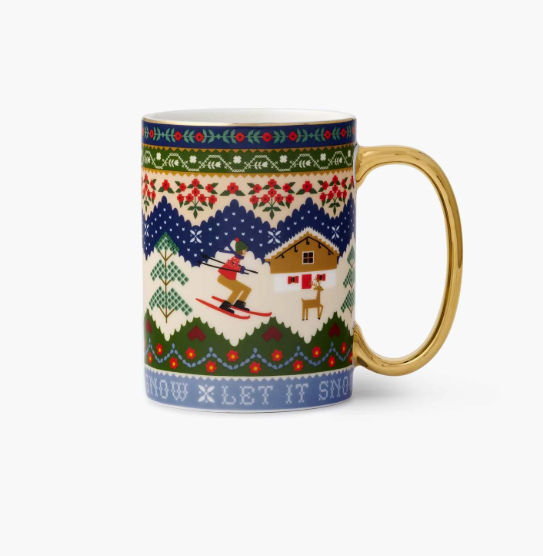 Ski Chalet Holiday Porcelain Mug