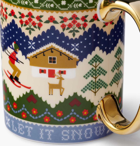 Ski Chalet Holiday Porcelain Mug