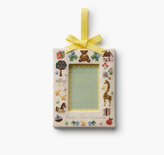 Baby's First Christmas Embroidered Frame Ornament