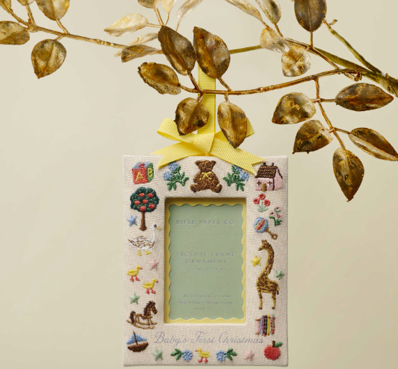 Baby's First Christmas Embroidered Frame Ornament