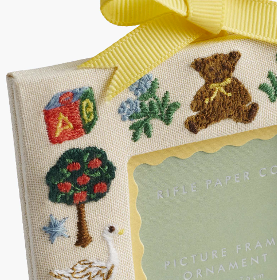 Baby's First Christmas Embroidered Frame Ornament