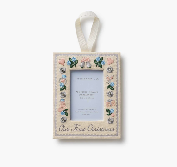Our First Christmas Embroidered Frame Ornament