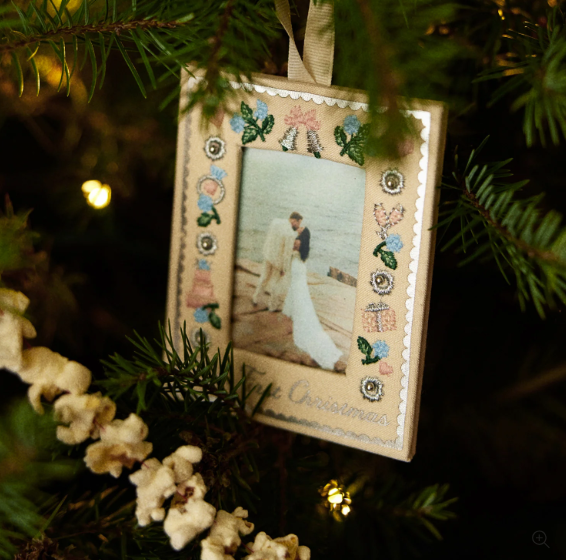Our First Christmas Embroidered Frame Ornament
