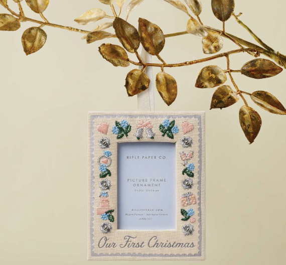Our First Christmas Embroidered Frame Ornament
