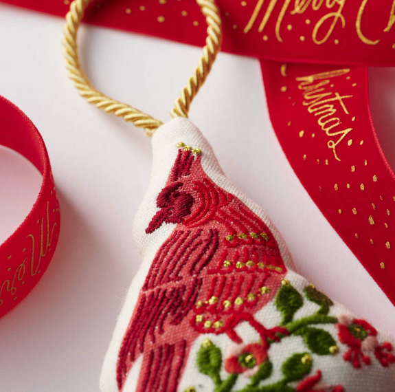 Cardinals Embroidered Ornament