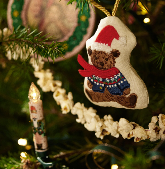 Beary Christmas Embroidered Ornament