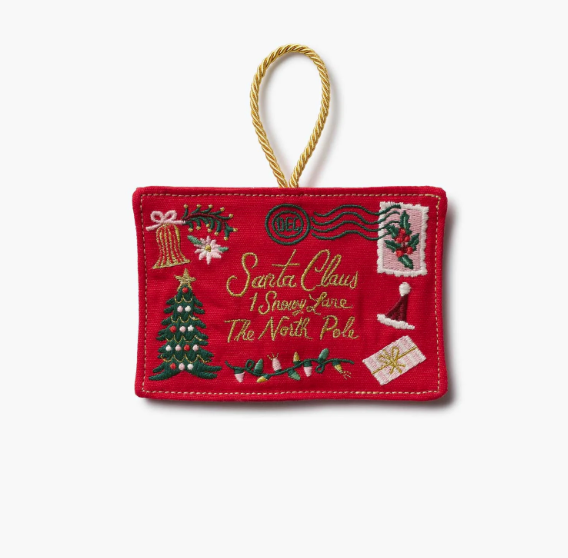Santa Letter Embroidered Ornament