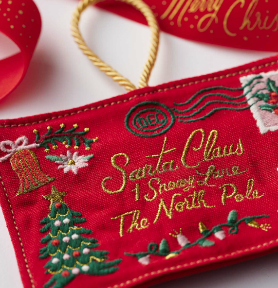 Santa Letter Embroidered Ornament