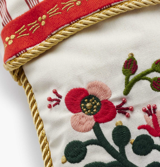 Cardinals Embroidered Stocking