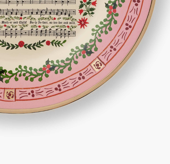 Christmas Carols Nativity Porcelain Dessert Plate Set