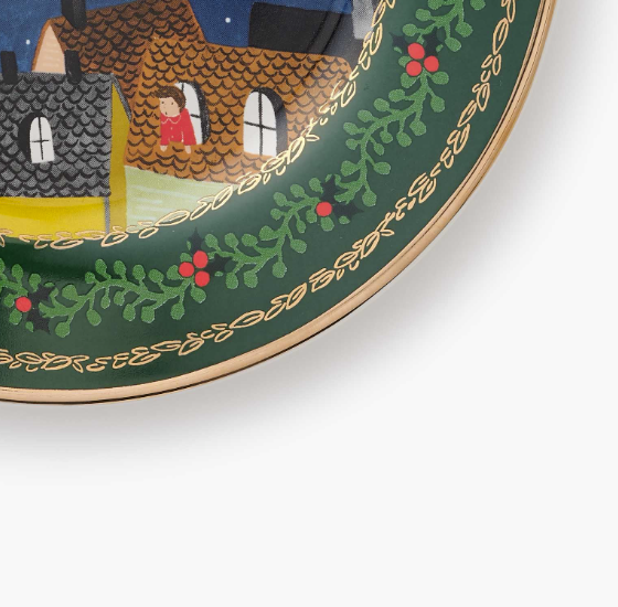 Christmas Carols Nativity Porcelain Dessert Plate Set