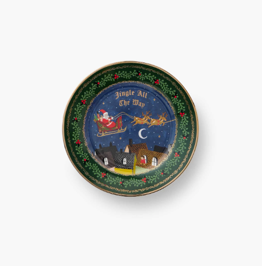 Christmas Carols Nativity Porcelain Dessert Plate Set