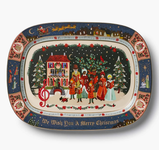 Christmas Carols Large Porcelain Serving Platter
