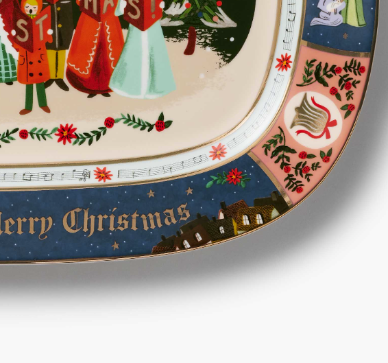 Christmas Carols Large Porcelain Serving Platter