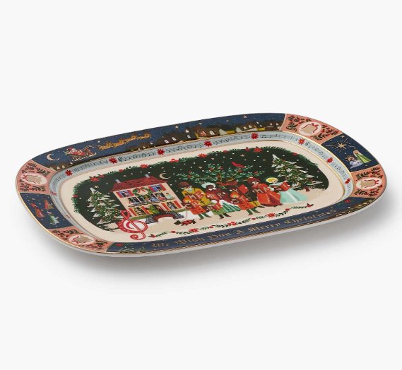 Christmas Carols Large Porcelain Serving Platter