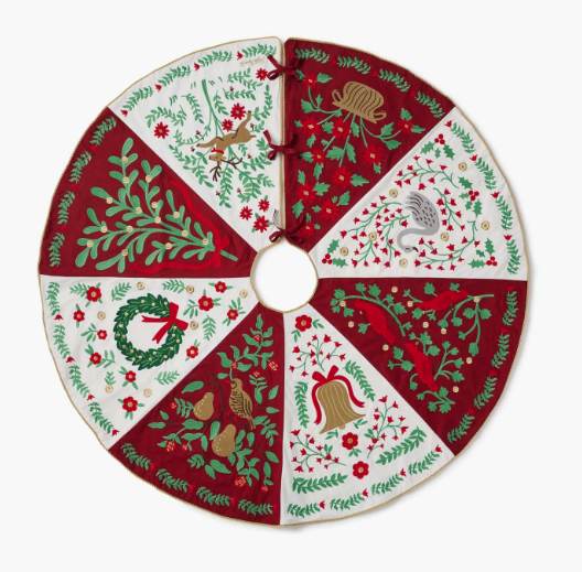 Christmastide Embroidered Tree Skirt