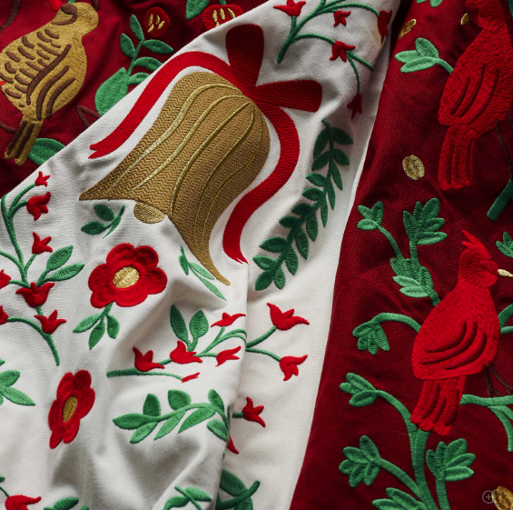 Christmastide Embroidered Tree Skirt