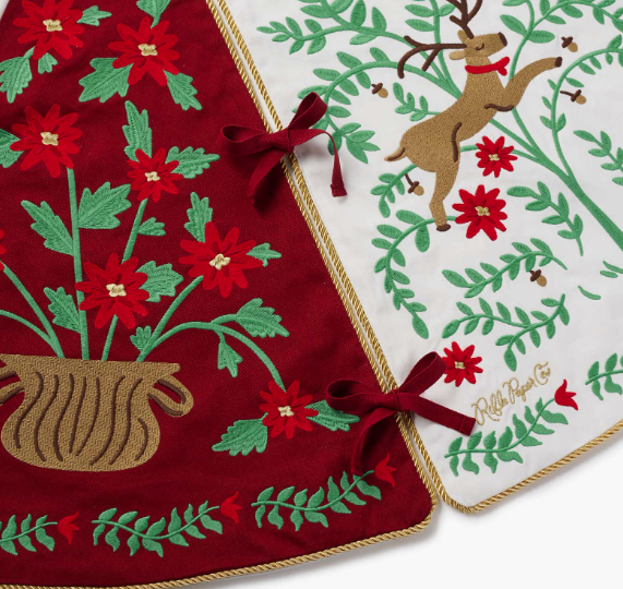 Christmastide Embroidered Tree Skirt