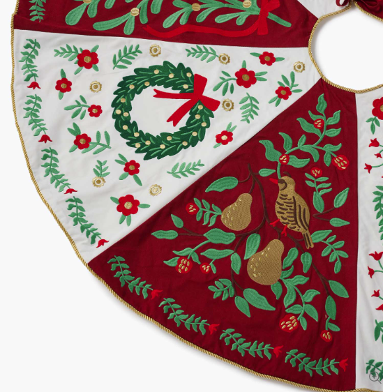 Christmastide Embroidered Tree Skirt