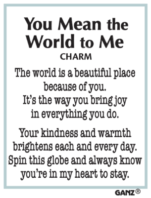 You Mean the World to Me Spinning Charm