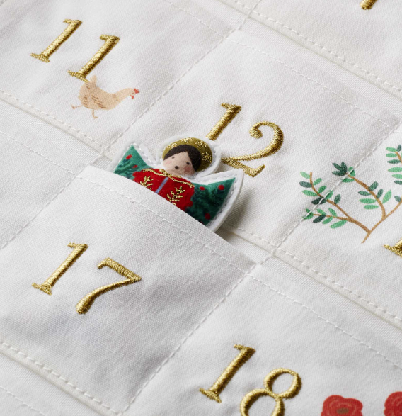 Embroidered Hanging Advent Calendar
